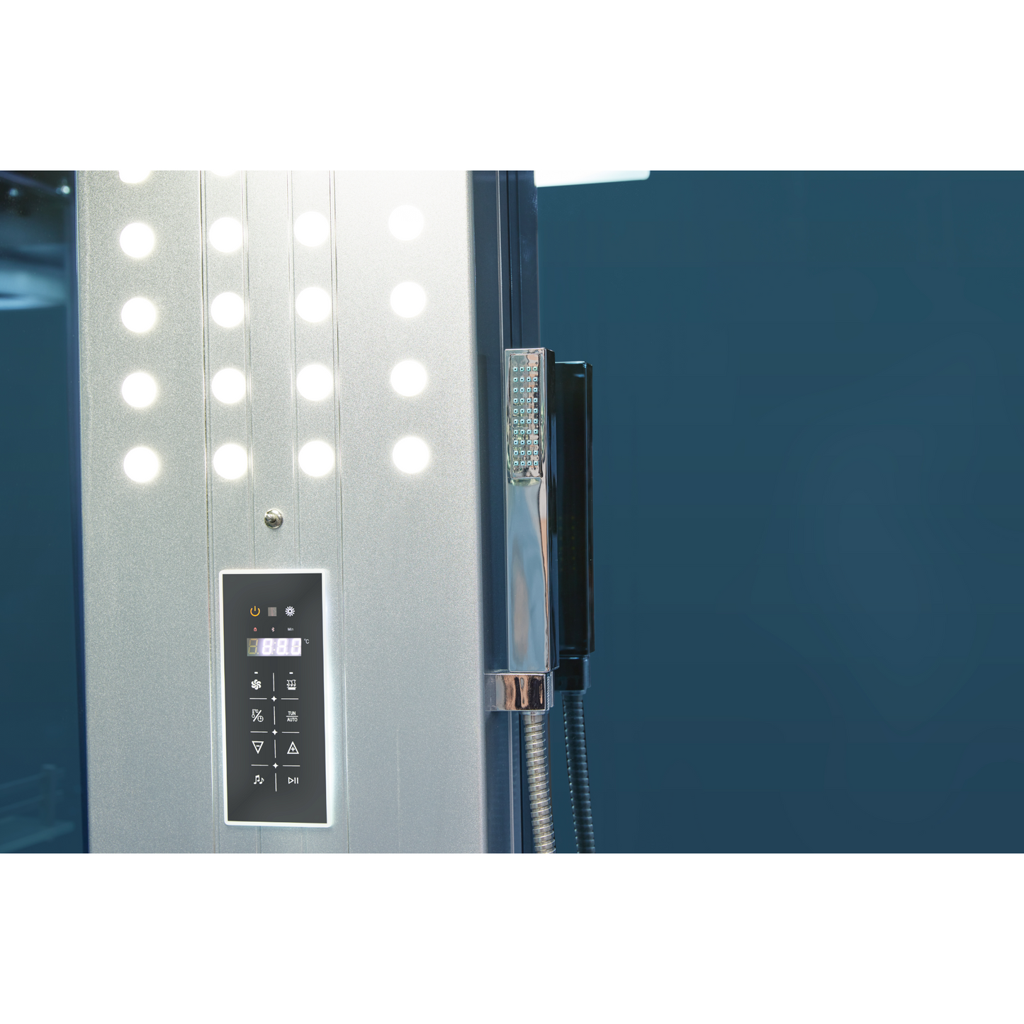 Shower wand and controls on Mesa WS-300A Steam Shower