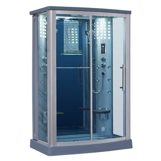 Mesa WS-803L Steam Shower 54"L x 35"W x 85"H - Blue Glass