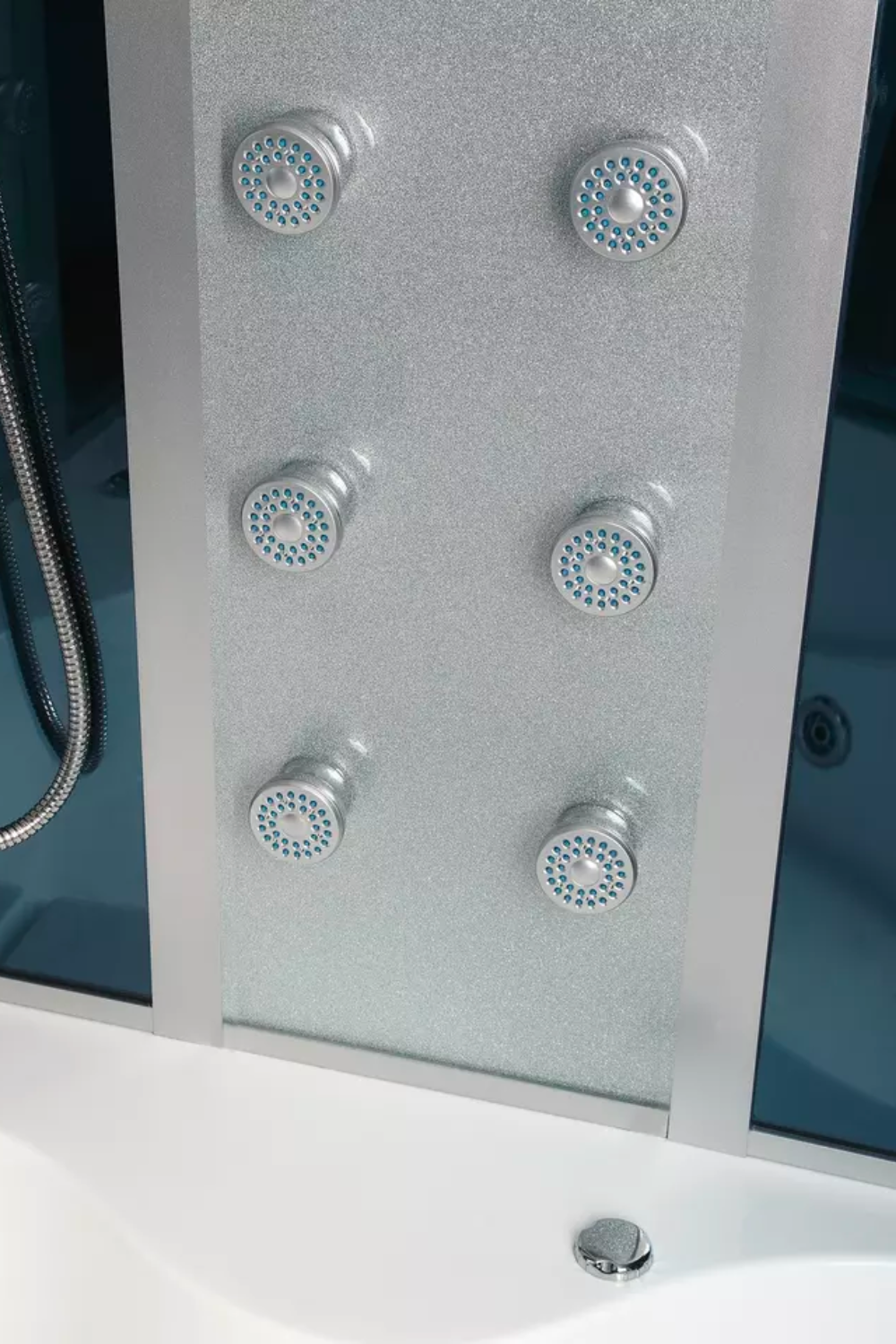 Mesa 701A Steam Shower Tub Combo 66"L x 66"W x 87"H - Blue Glass