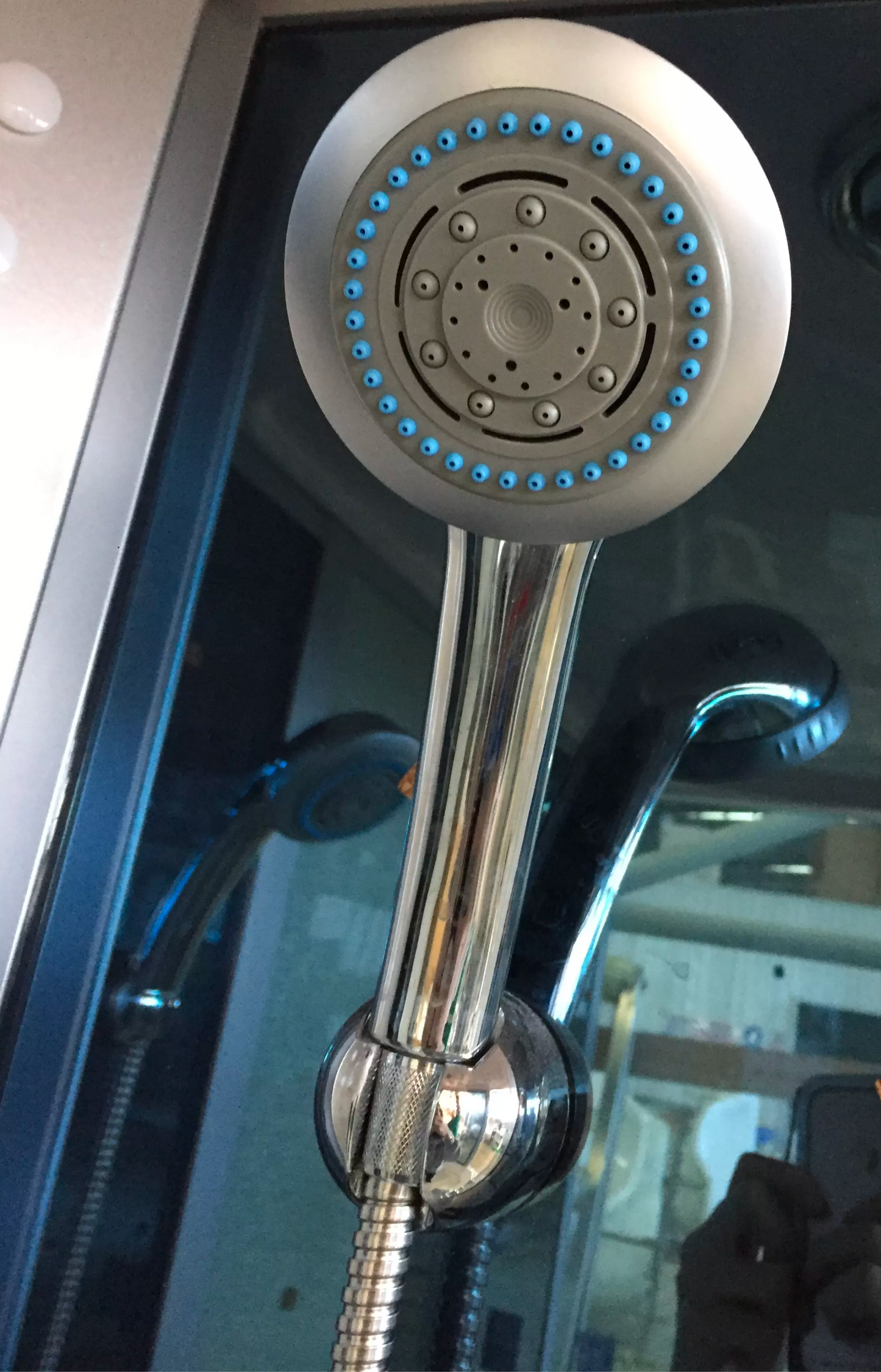 Mesa 701A Steam Shower Tub Combo 66"L x 66"W x 87"H - Blue Glass